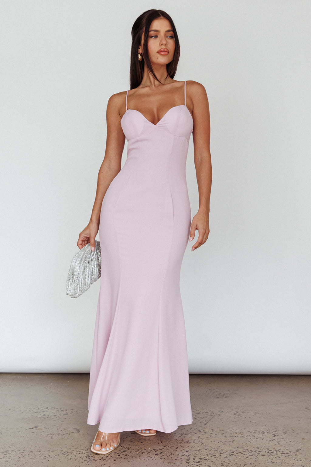 Dreaming Of Paris Bodycon Mermaid Maxi Dress Lilac by Selfie Leslie