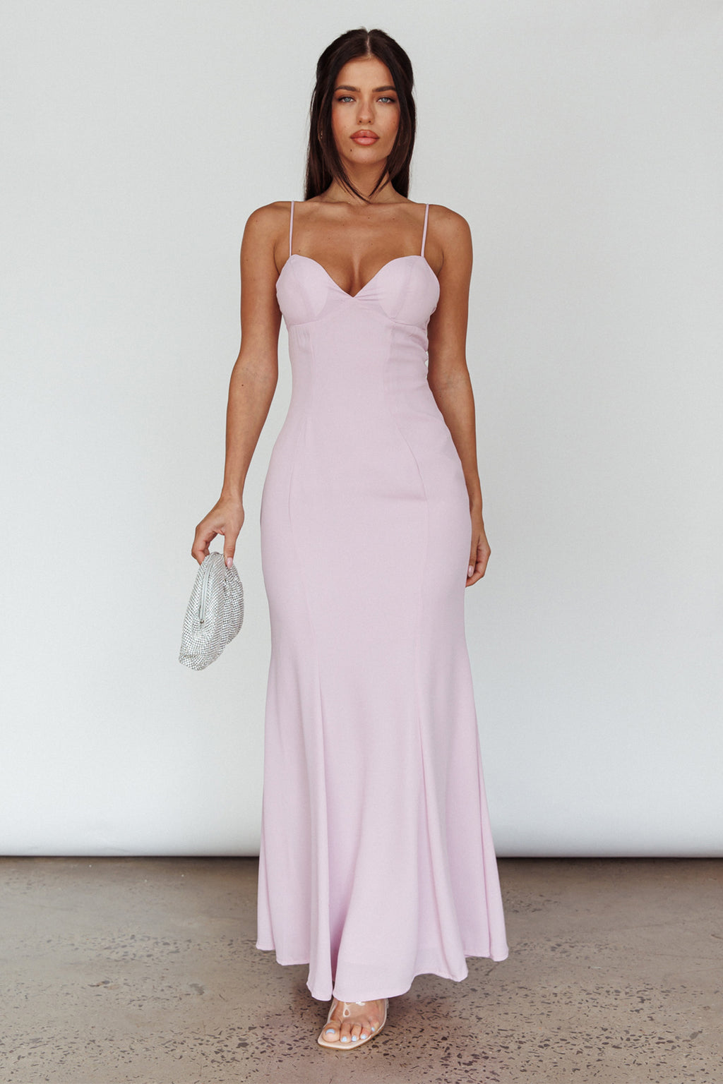 Dreaming Of Paris Bodycon Mermaid Maxi Dress Lilac by Selfie Leslie