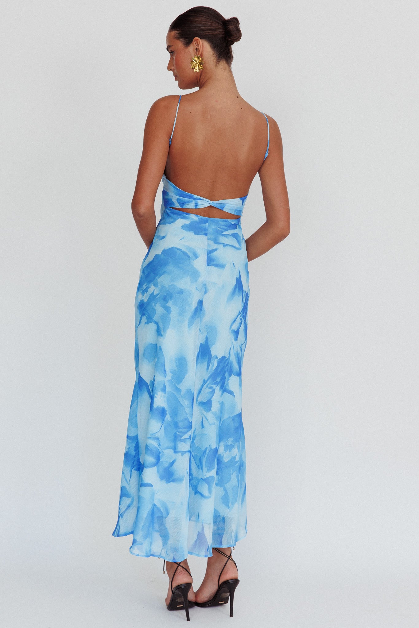 Nerida Low Back Twist Maxi Dress Blue | Selfie Leslie Nerida Low Back Twist Maxi Dress Blue | Selfie Leslie