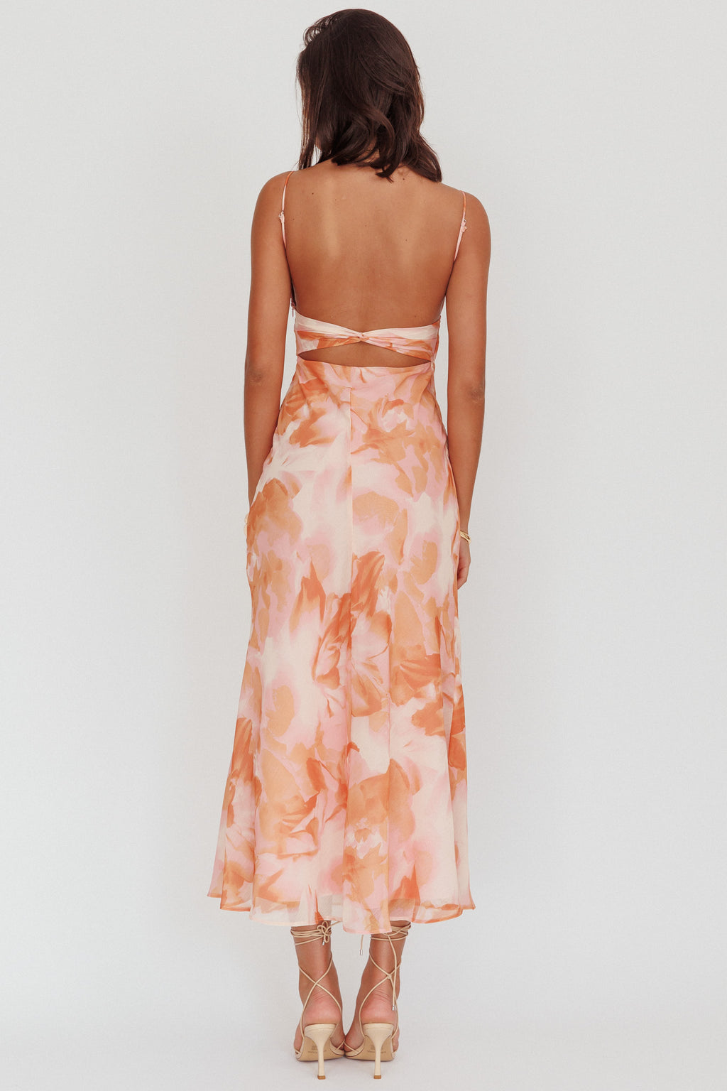 na kd fashion orange striped low back maxi dress Womens Orange Maxi Dresses