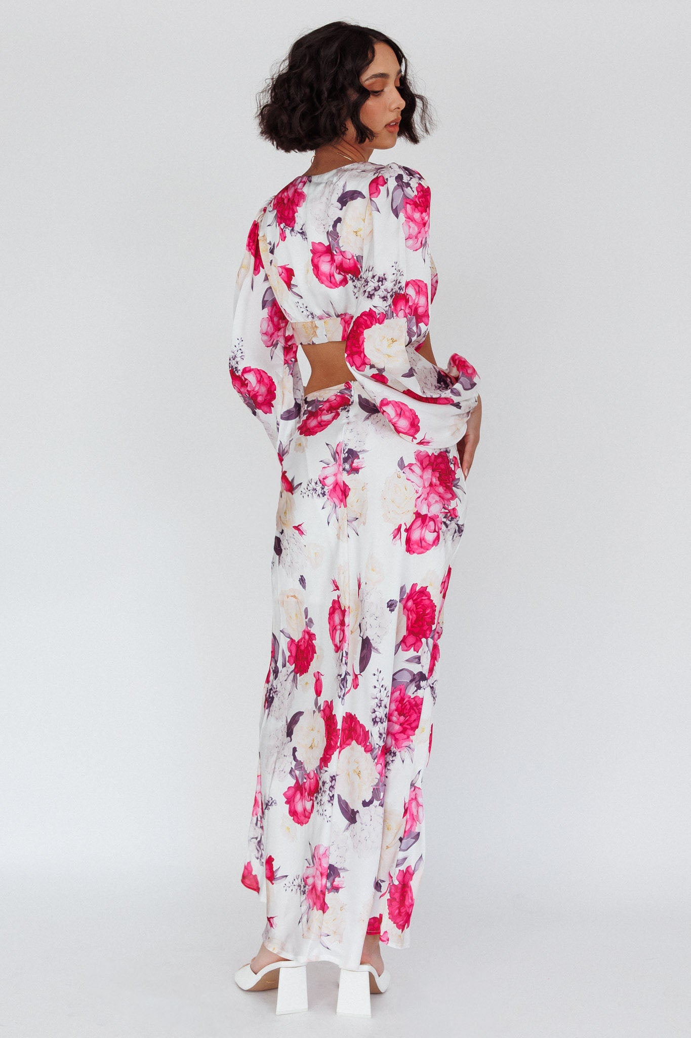 Meet Me In Fiji Maxi Skirt Floral Pink by Selfie Leslie