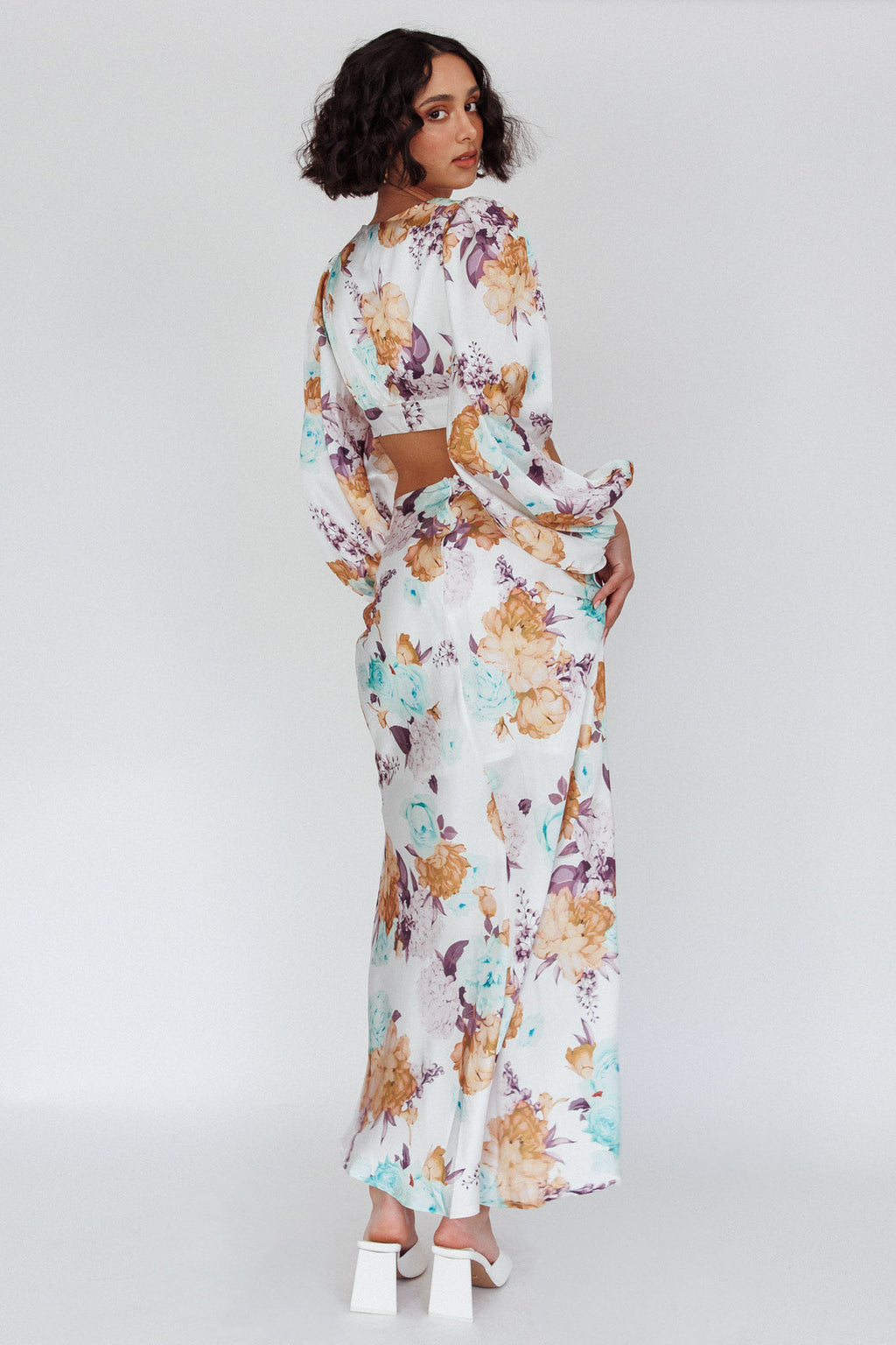 Meet Me In Fiji Maxi Skirt Floral Yellow by Selfie Leslie