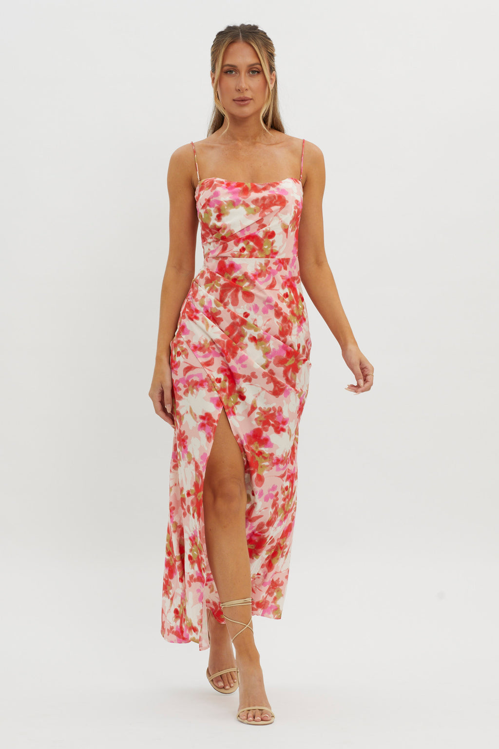 Marianna Twist Back Maxi Dress Pink by Selfie Leslie