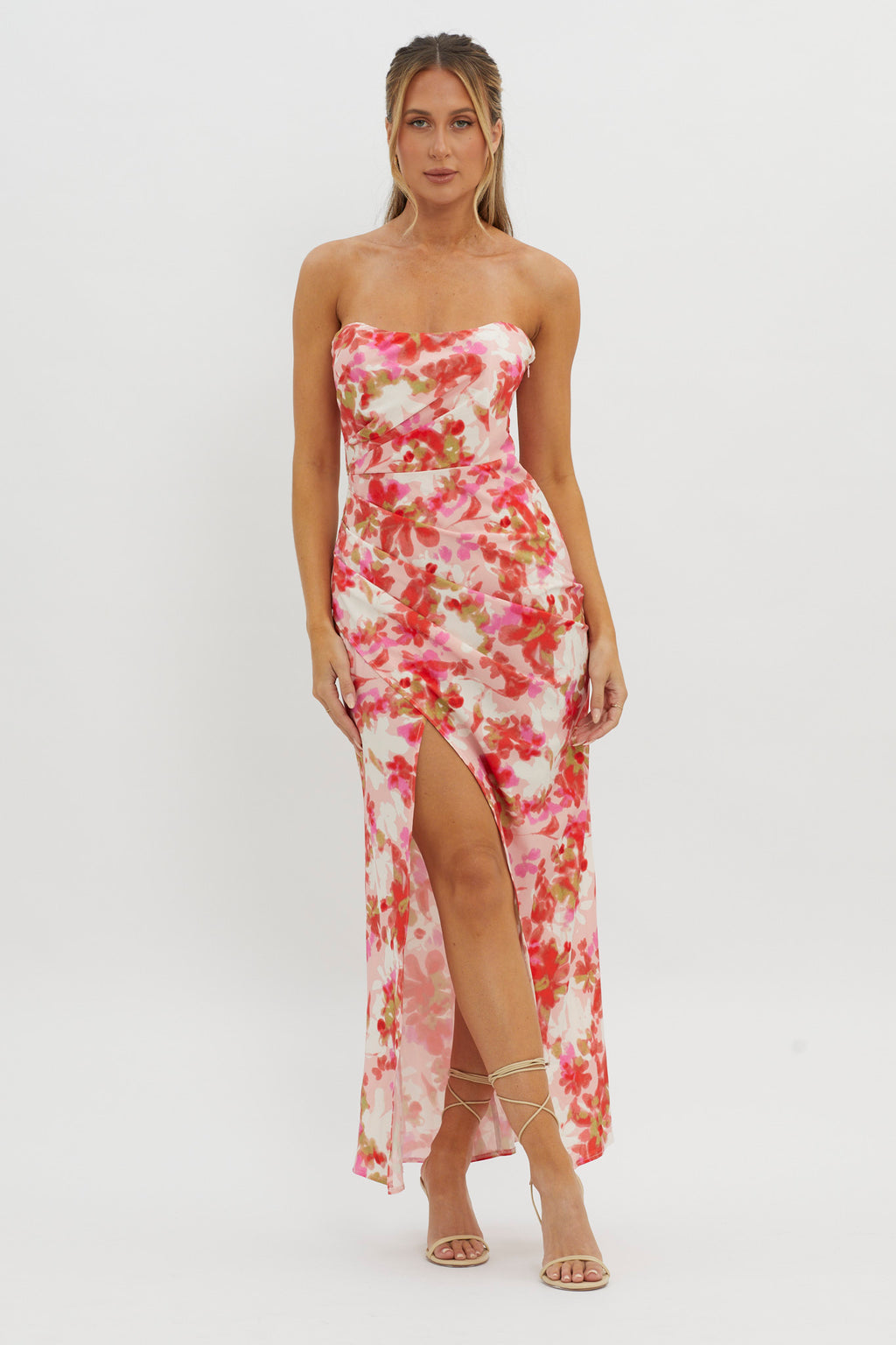 Marianna Twist Back Maxi Dress Pink by Selfie Leslie