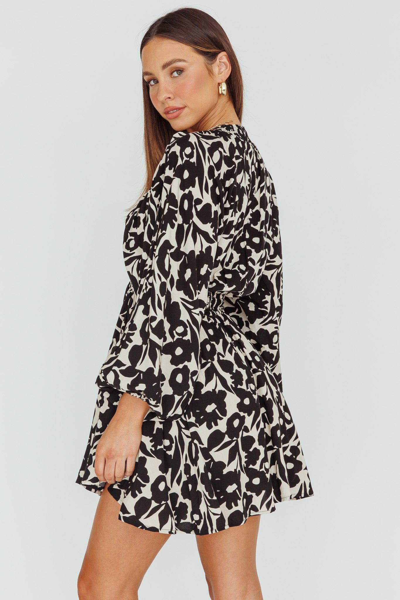 Going Your Way Long Sleeve Mini Dress Floral Black | Selfie Leslie Going Your Way Long Sleeve Mini Dress Floral Black | Selfie Leslie