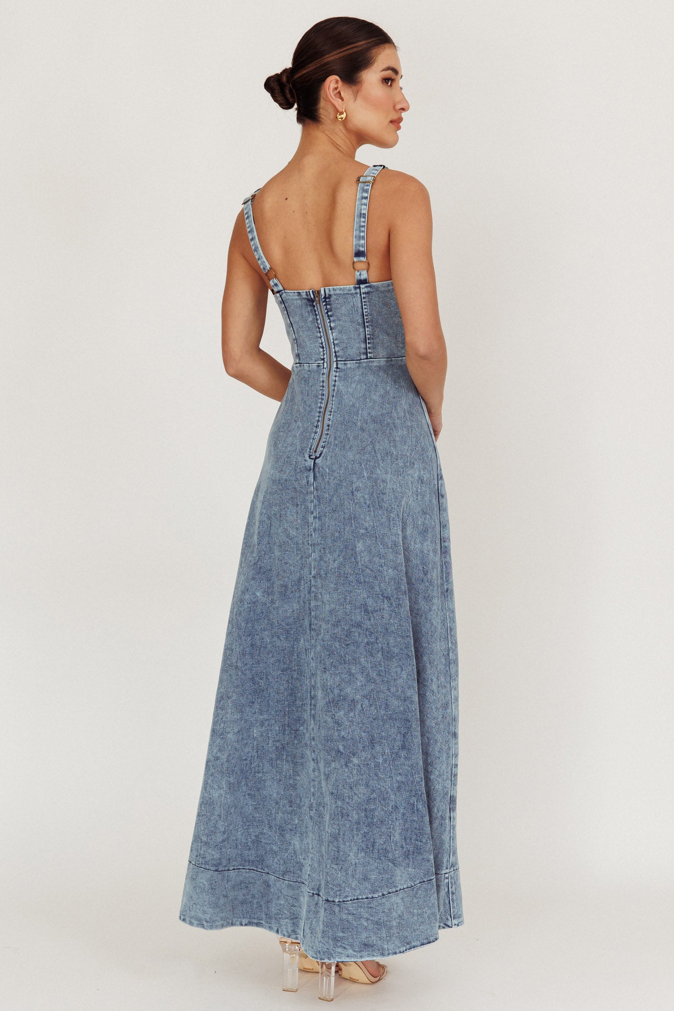 Talissa A-Line Maxi Denim Dress Blue - S Talissa A-Line Maxi Denim Dress Blue - S