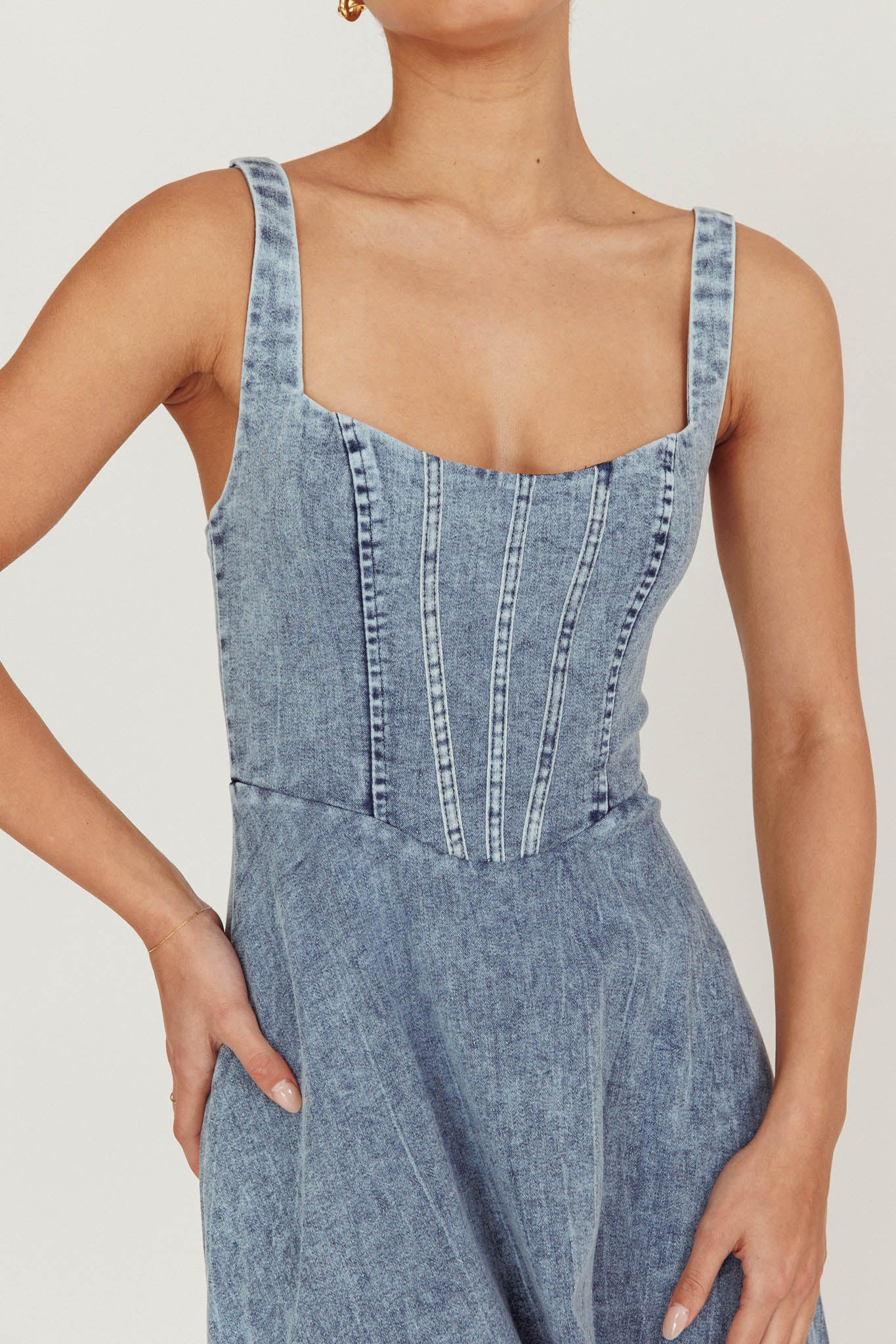 Talissa A-Line Maxi Denim Dress Blue - S Talissa A-Line Maxi Denim Dress Blue - S
