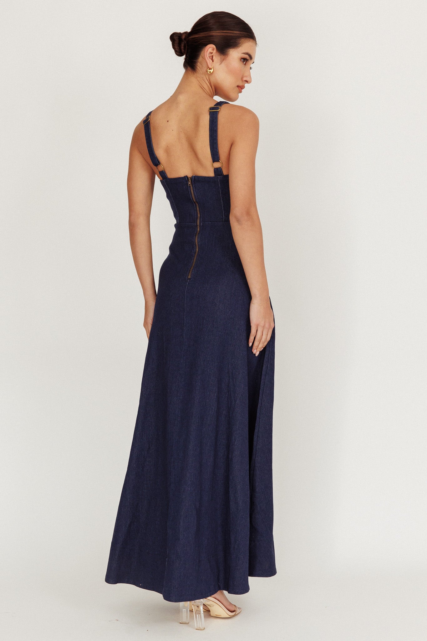 Talissa A-Line Maxi Denim Dress Indigo Selfie Leslie Talissa A-Line Maxi Denim Dress Indigo Selfie Leslie