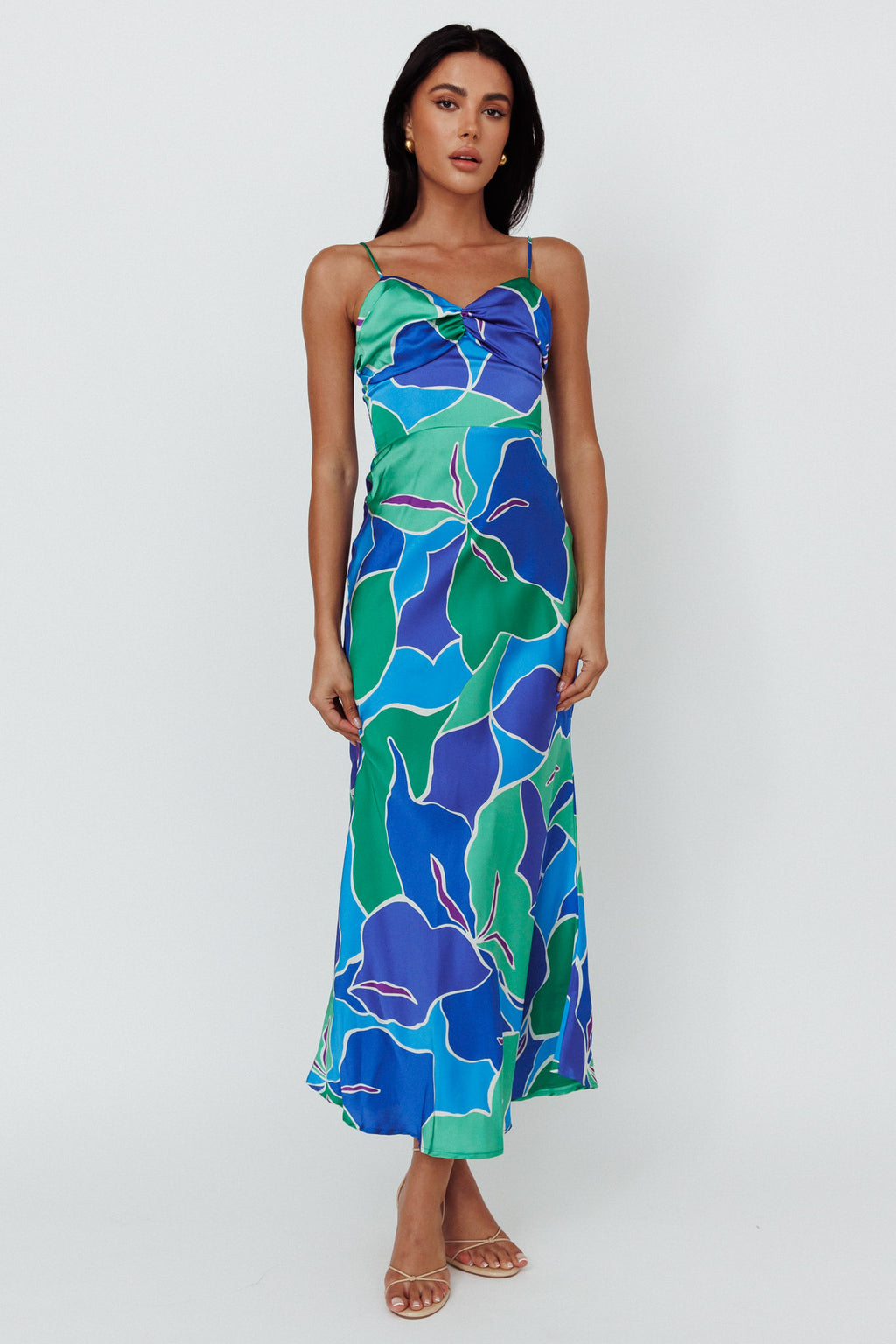 Hula Sweetheart Midi Dress Floral Blue by Selfie Leslie