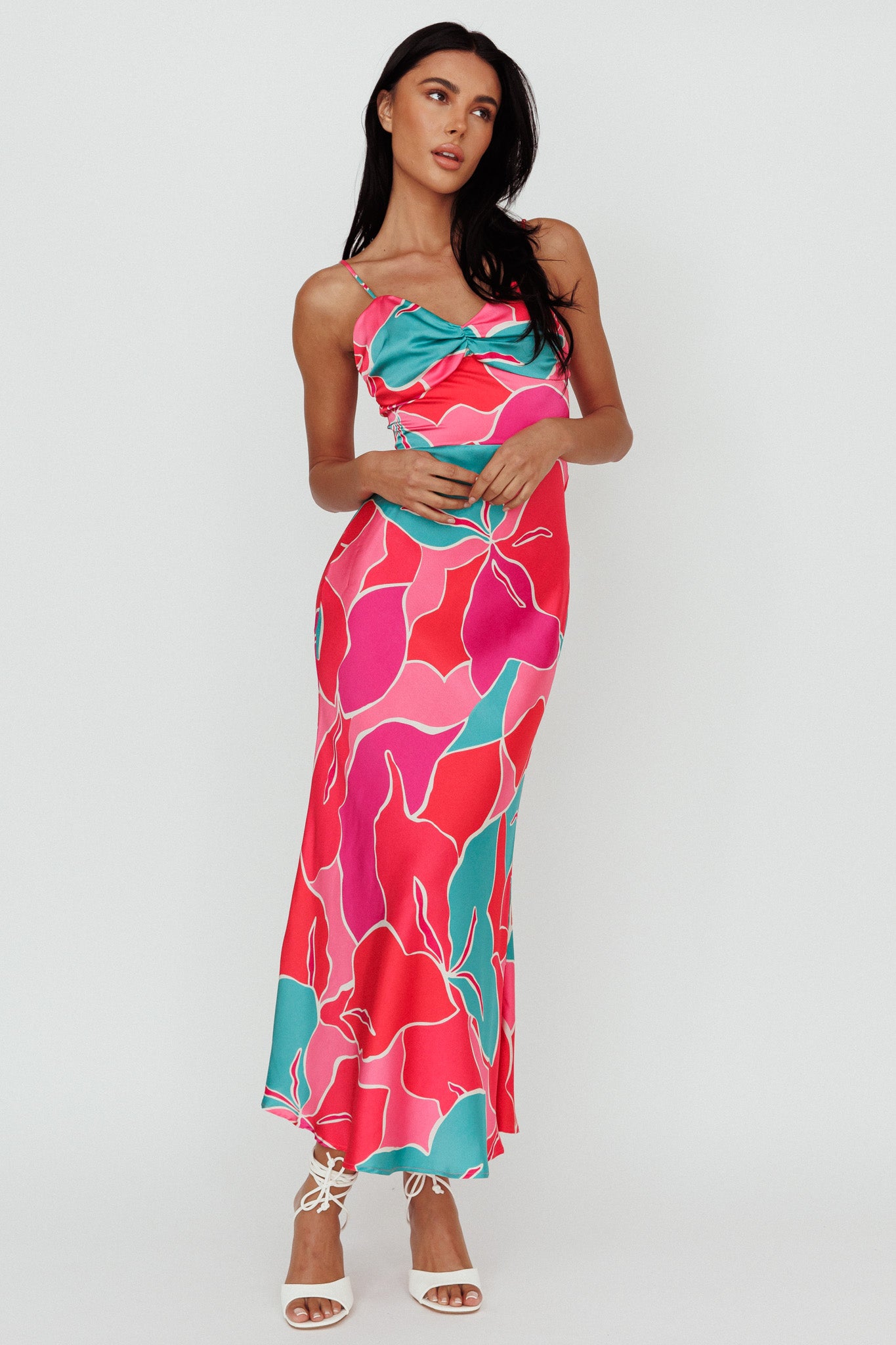 Hula Sweetheart Midi Dress Floral Red by Selfie Leslie