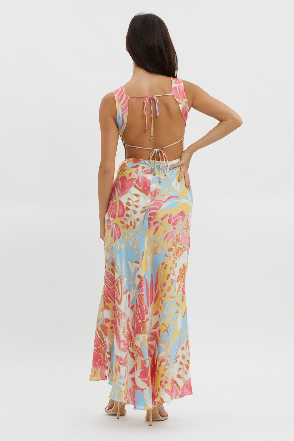 Casuarina Gathered Bust Midi Dress Blue by Selfie Leslie