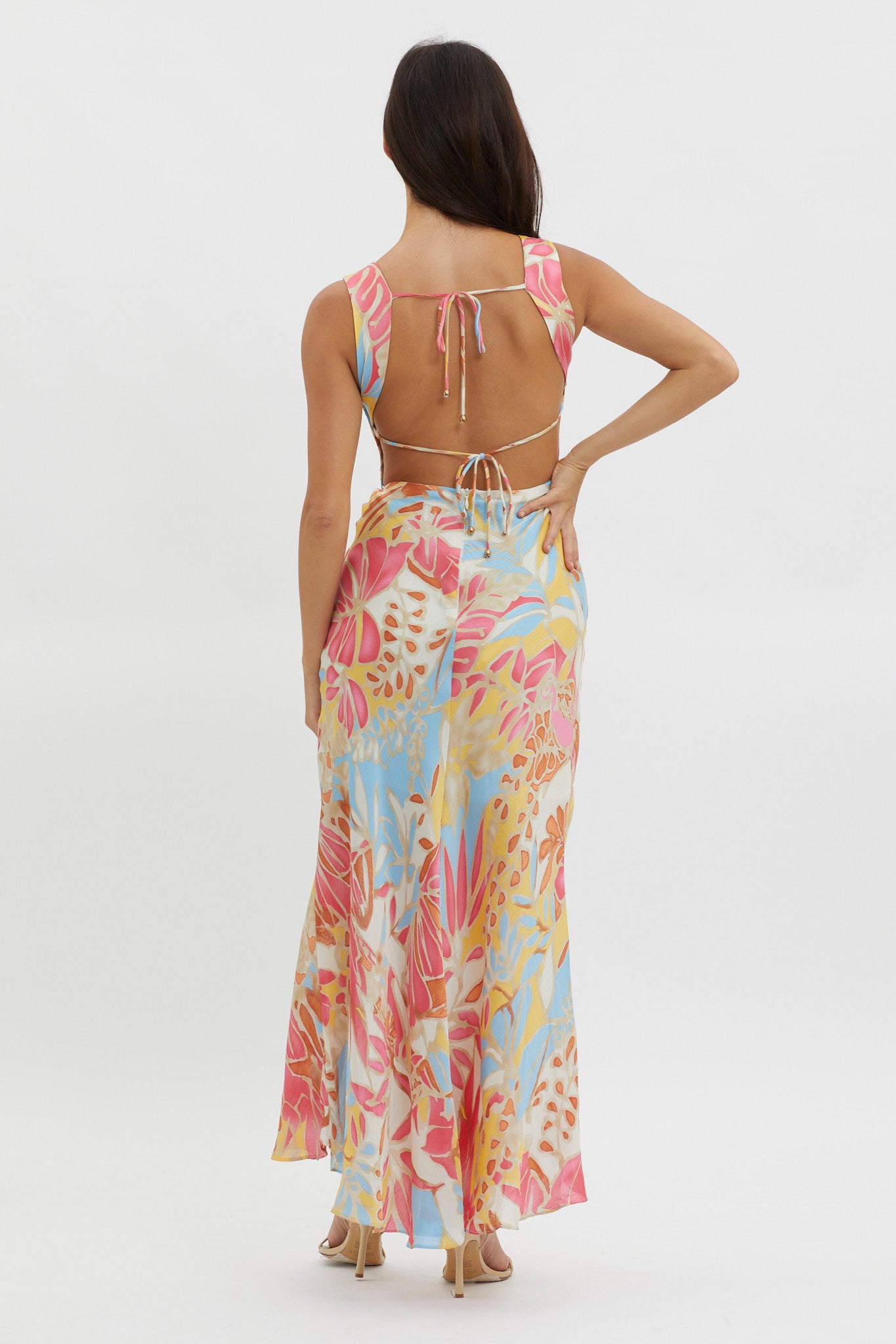 Casuarina Gathered Bust Midi Dress Blue by Selfie Leslie