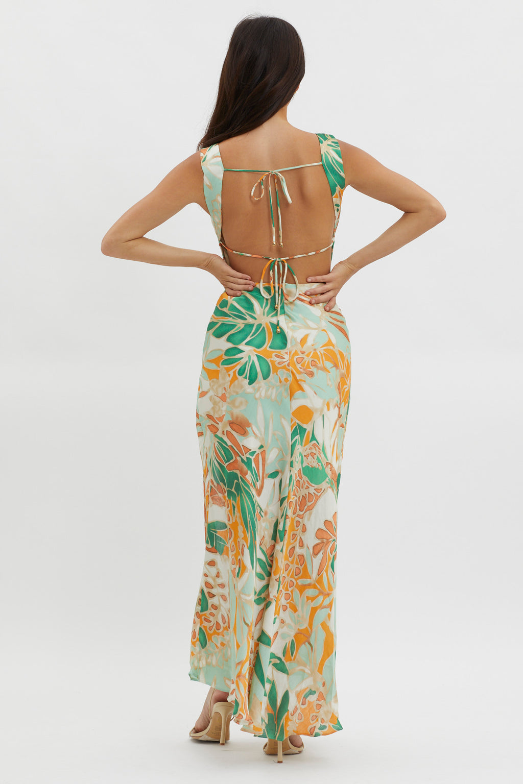 Casuarina Gathered Bust Midi Dress Green by Selfie Leslie