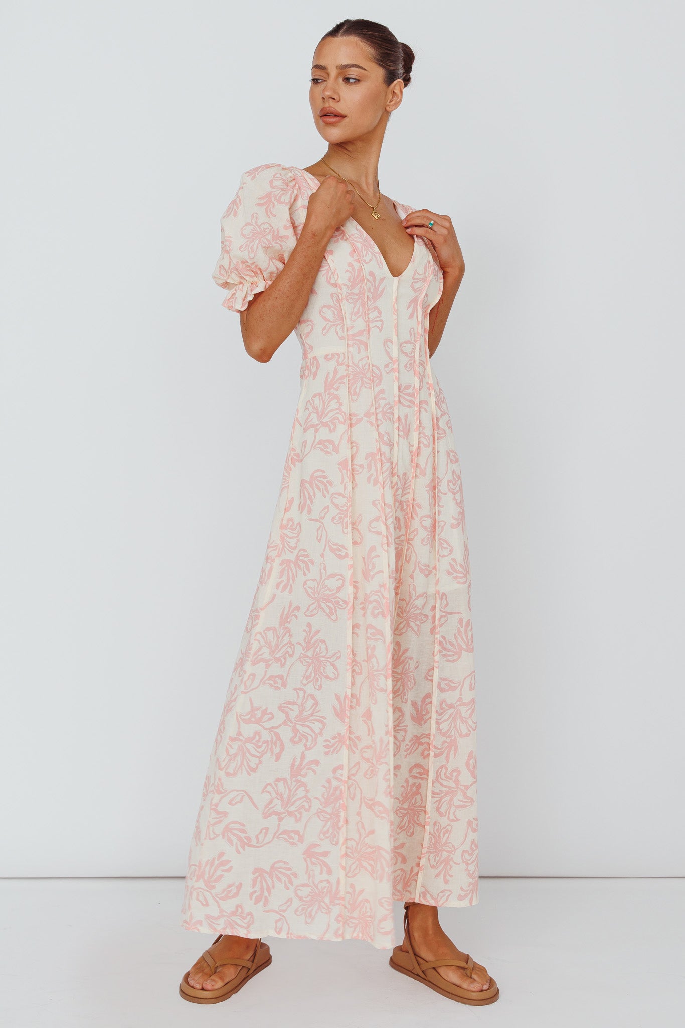 Sitting Pretty Pintuck Pleat Puff Sleeve Dress Pink– Selfie Leslie