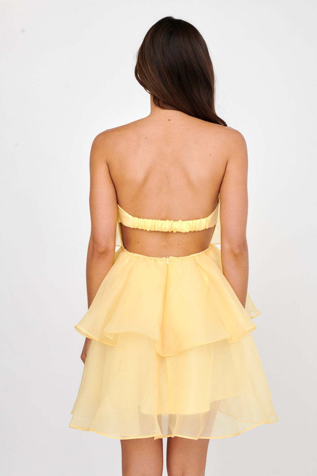 Behati Tiered Layer Mini Dress Yellow– Selfie Leslie