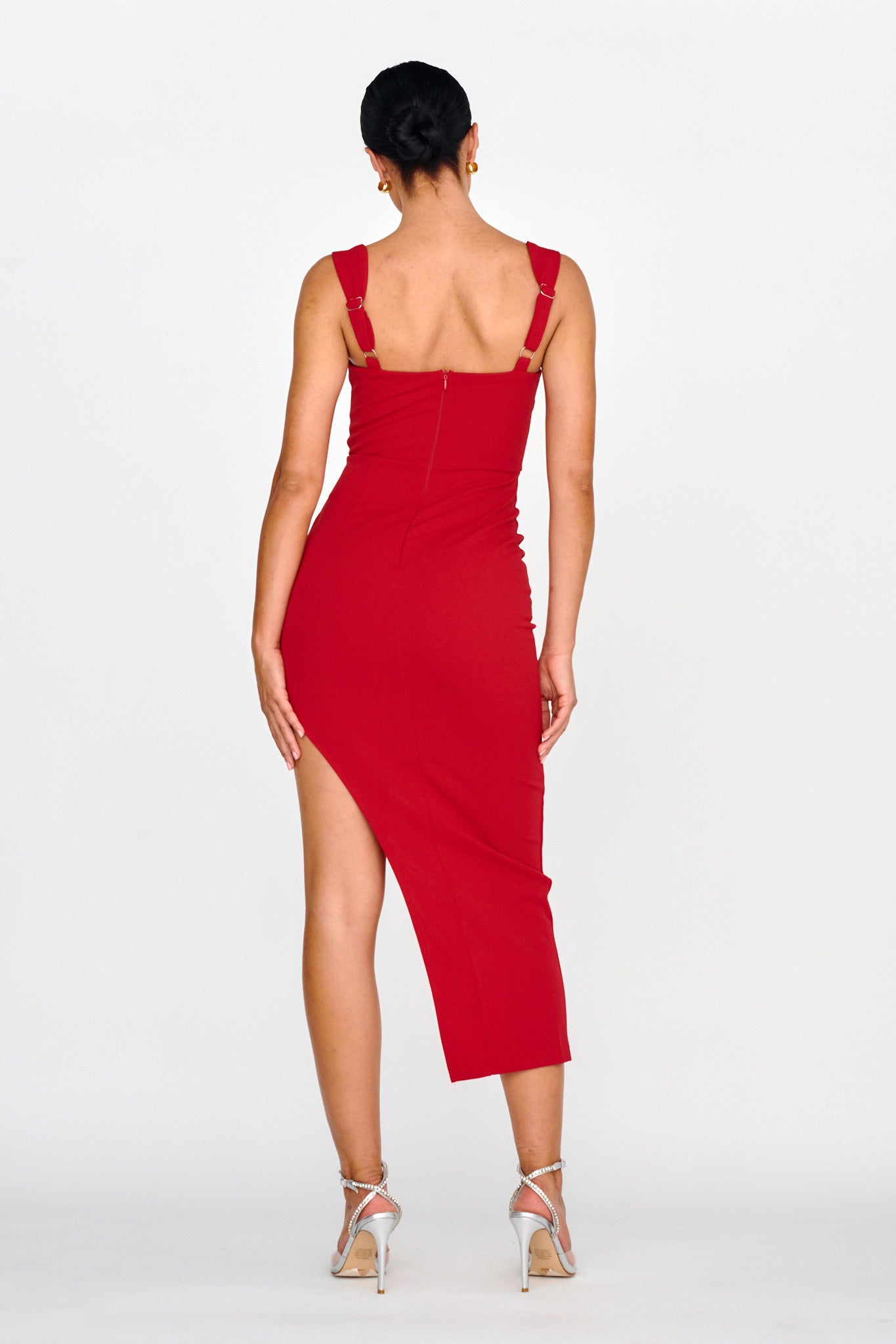 Hearts Flutter Sweetheart Neckline Dress Red Hearts Flutter Sweetheart Neckline Dress Red