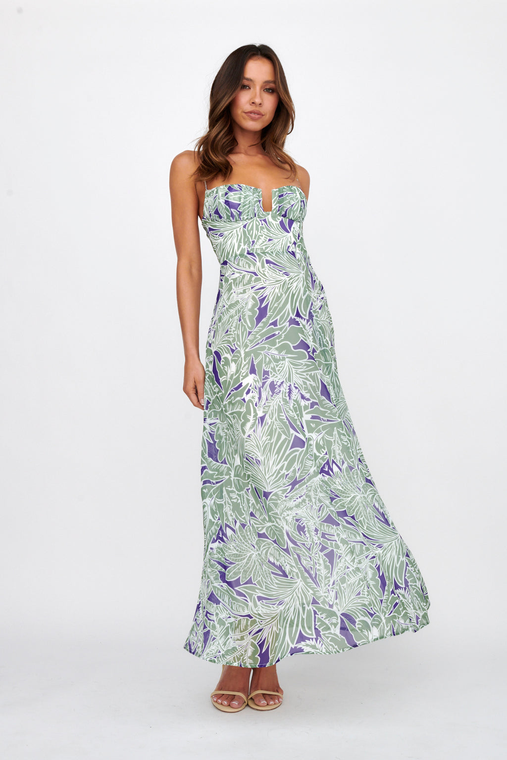 Kindred Love Gathered Bust Maxi Dress Blue by Selfie Leslie