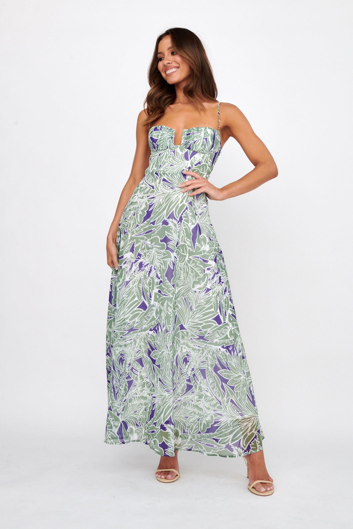 Kindred Love Gathered Bust Maxi Dress Blue by Selfie Leslie