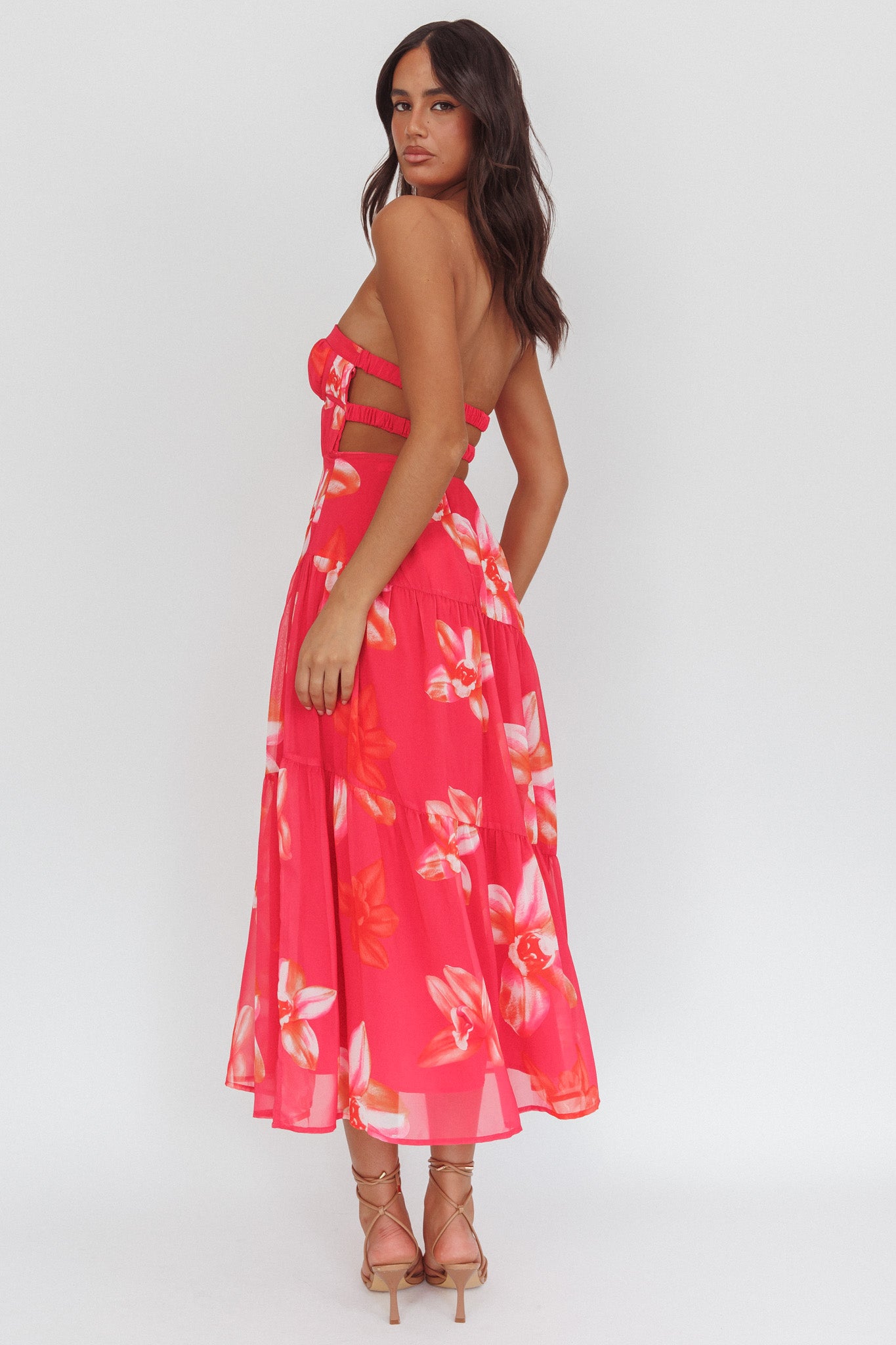 selfie leslie pink strapless dress Annabella Strapless Tied Back Frill Hem Mini Dress Baby Pink