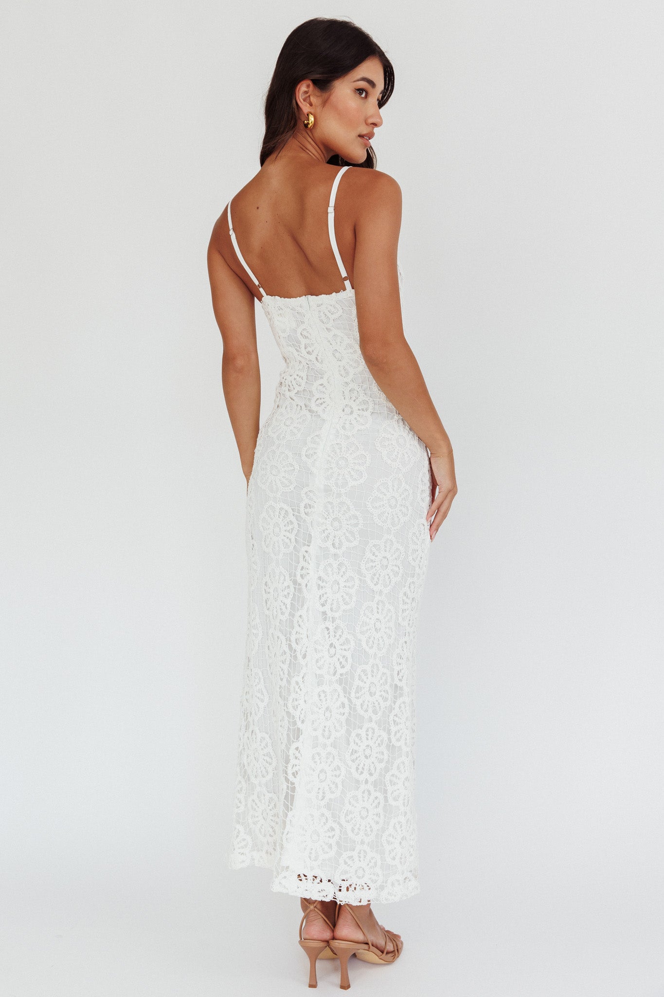 Spark Joy Floral Crochet Overlay White by Selfie Leslie