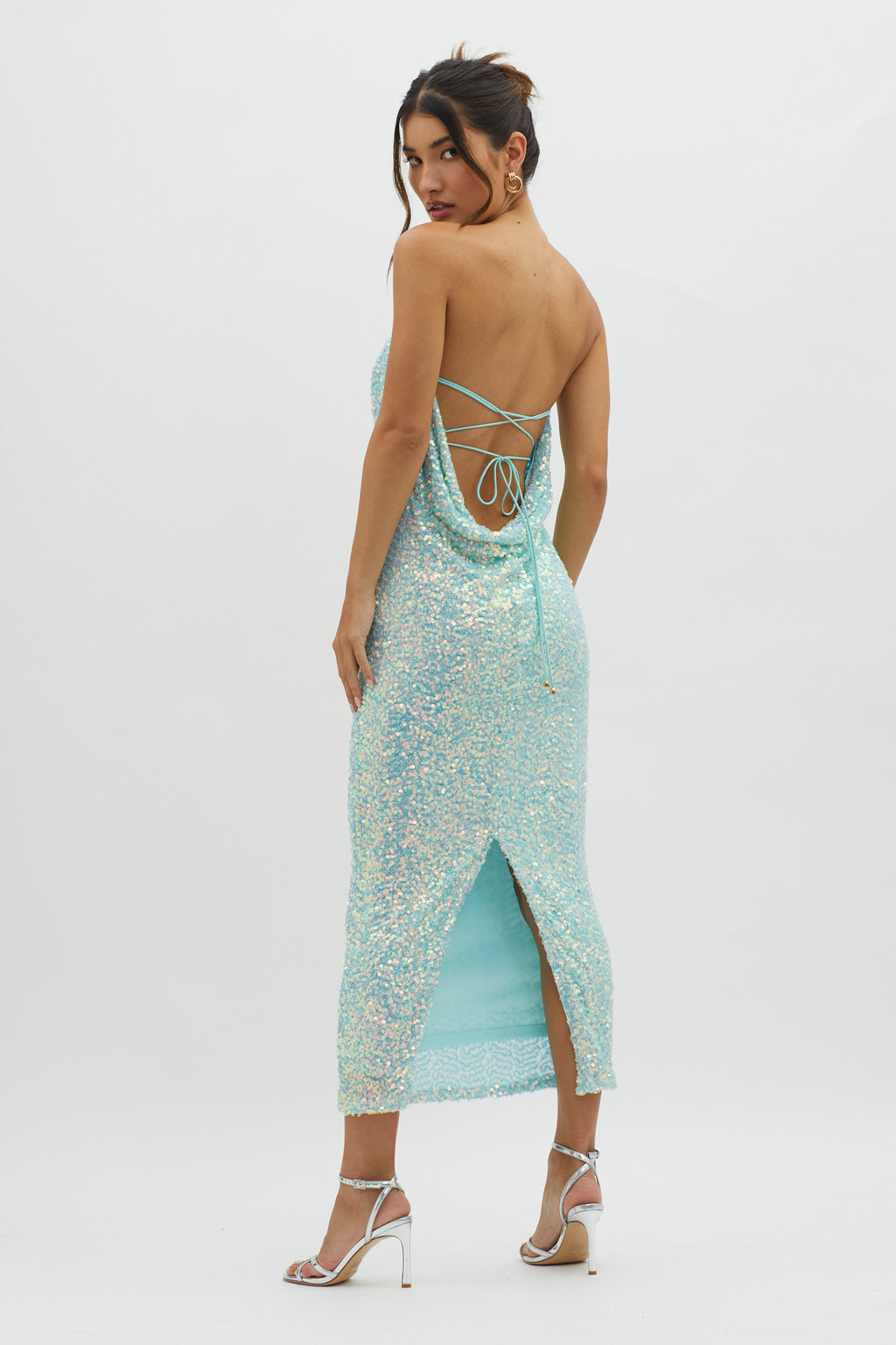 C'est Moi Sequin Laced Back Blue by Selfie Leslie