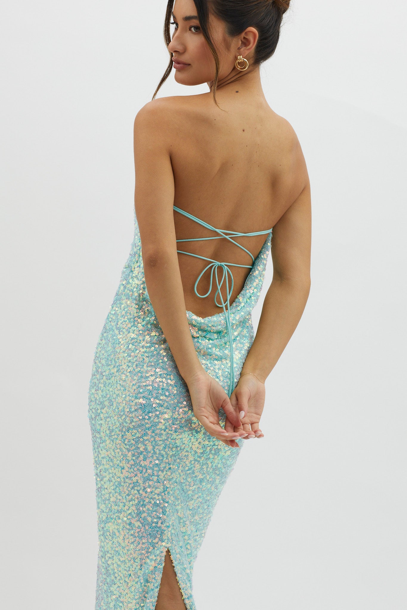 C'est Moi Sequin Laced Back Blue by Selfie Leslie