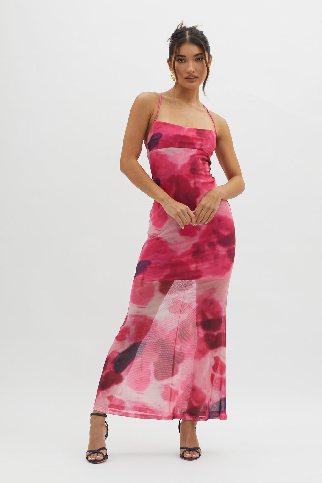 Letting Go Tie-Up Back Maxi Dress Red by Selfie Leslie