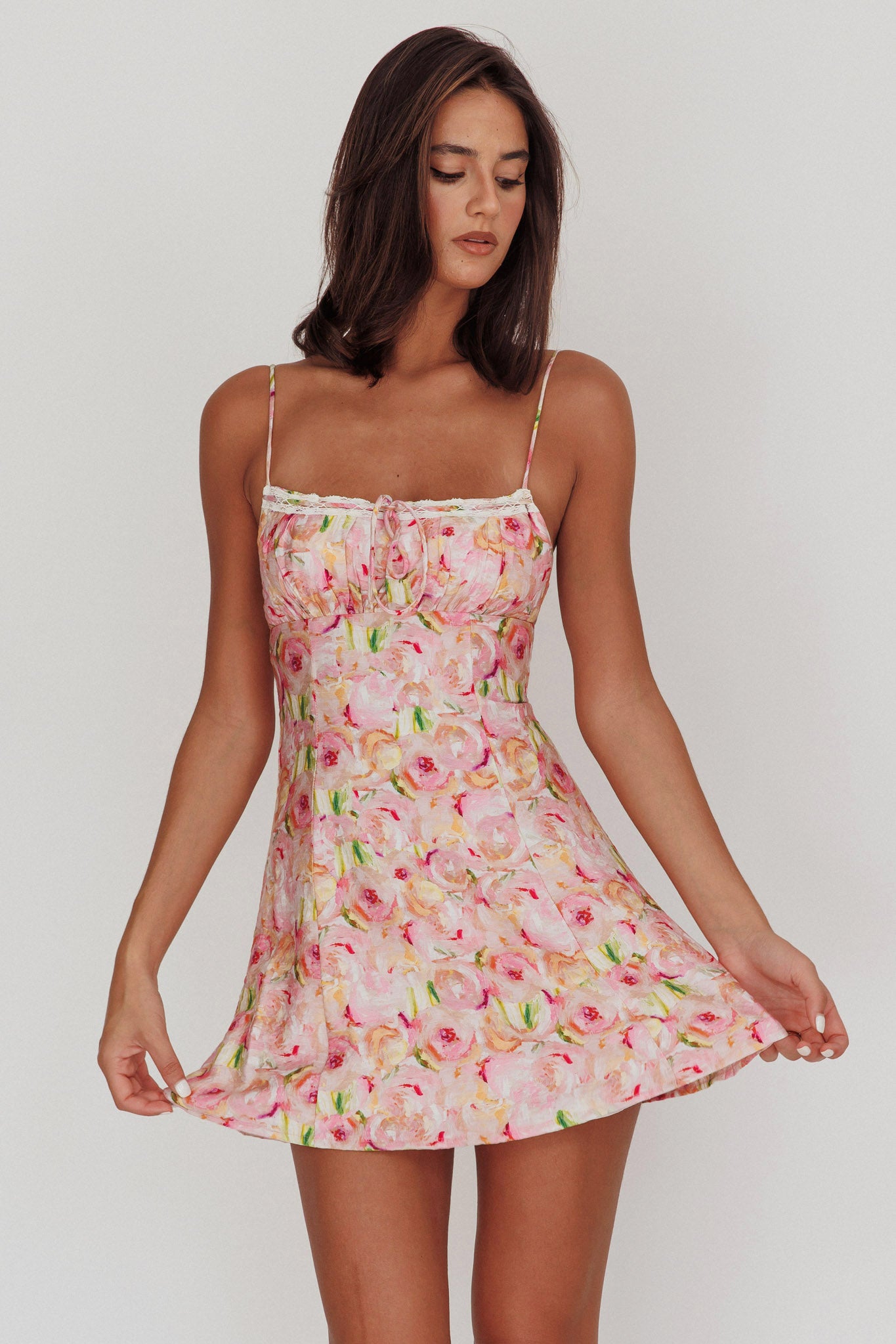 Lead The Way Abstract Print Mini Dress Pink by Selfie Leslie