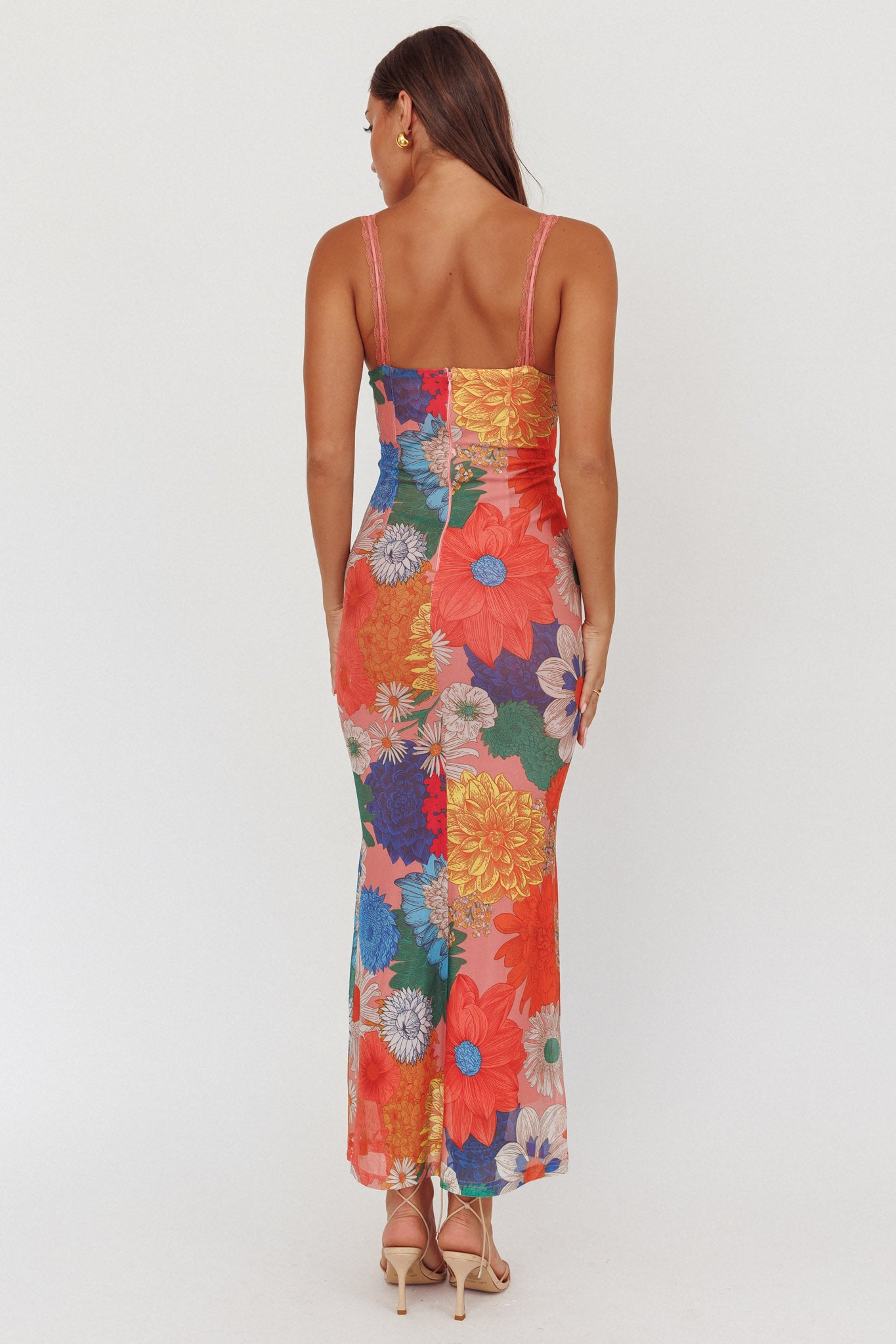 Girl Power Lace Strap Maxi Dress Orange by Selfie Leslie