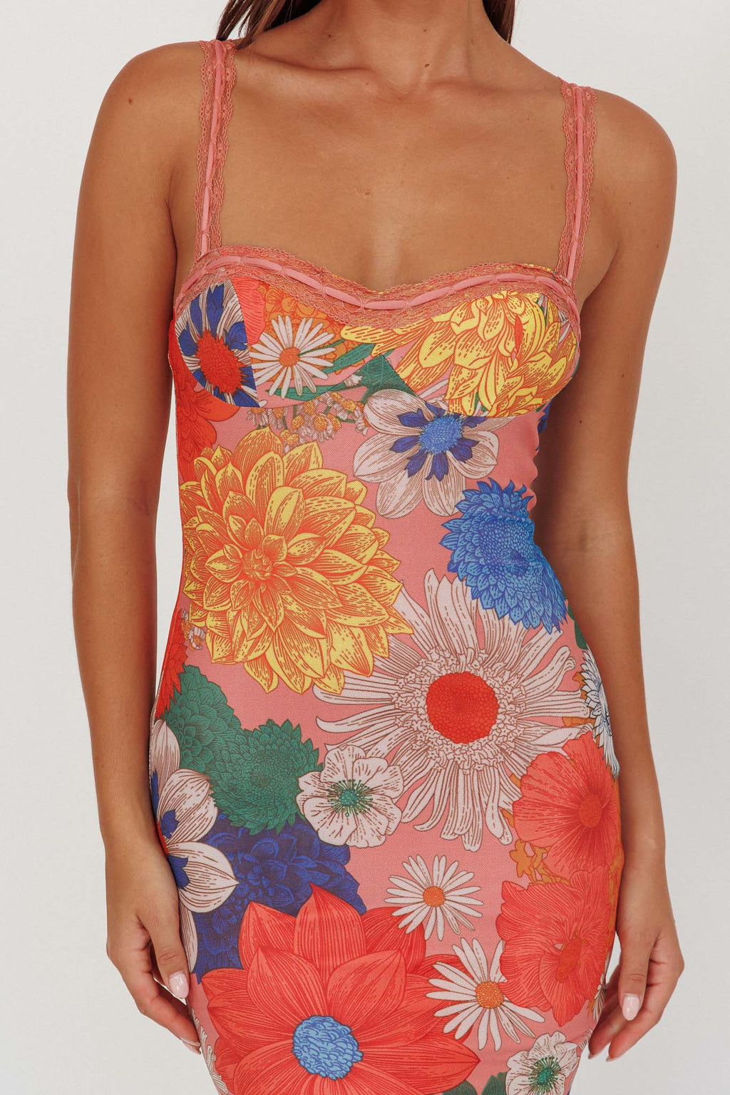Girl Power Lace Strap Maxi Dress Orange - XXL Girl Power Lace Strap Maxi Dress Orange - XXL