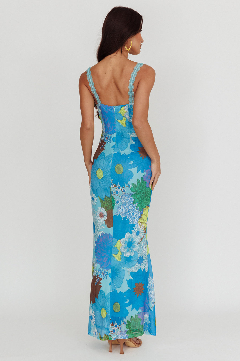 Girl Power Lace Strap Maxi Dress Blue by Selfie Leslie