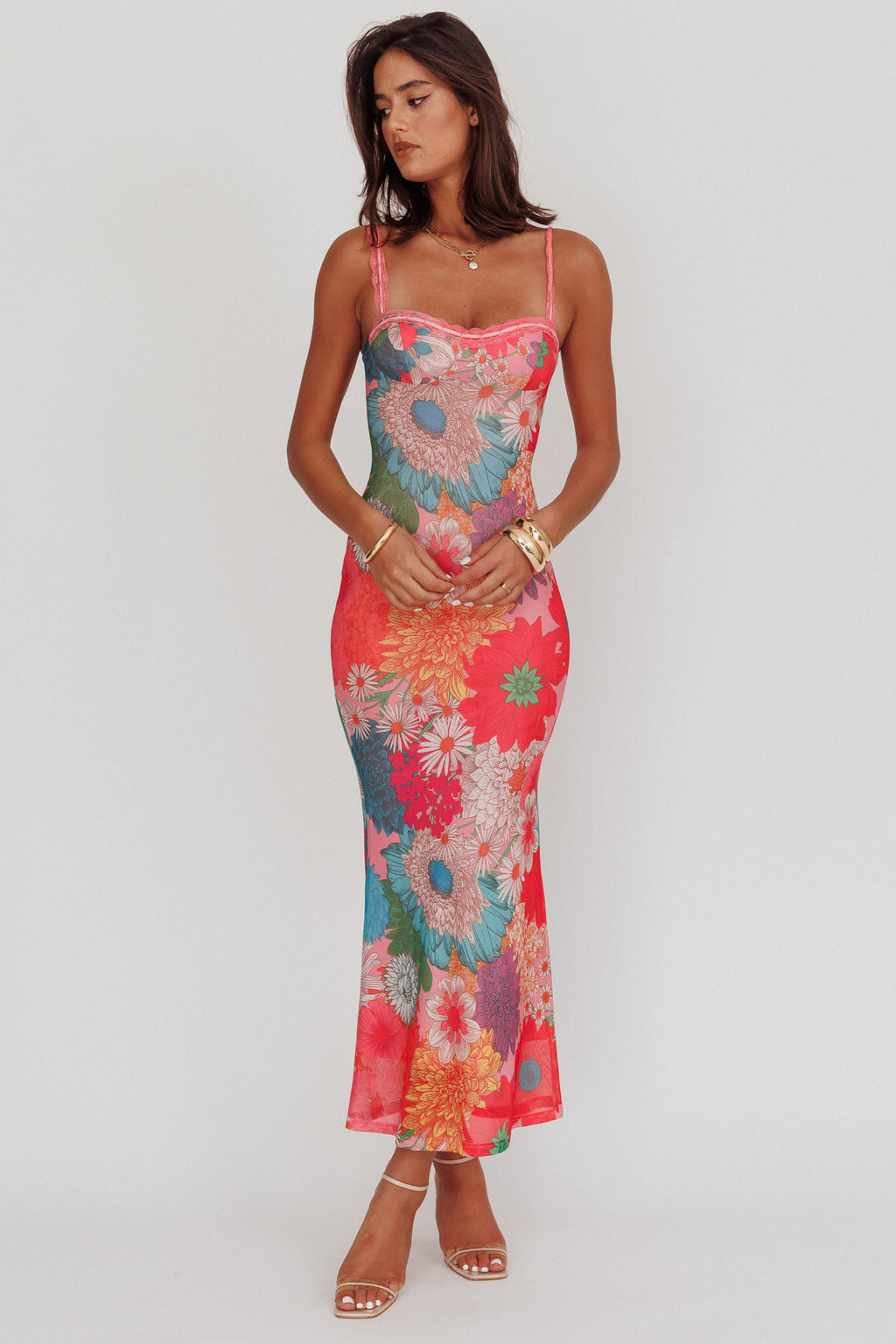 girl power lace strap maxi dress pink Girl Power Lace Strap Maxi Dress Pink