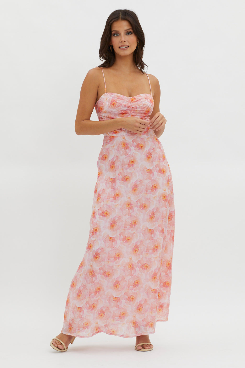 Our Song Ruched Bodice Maxi Dress Orange by Selfie Leslie