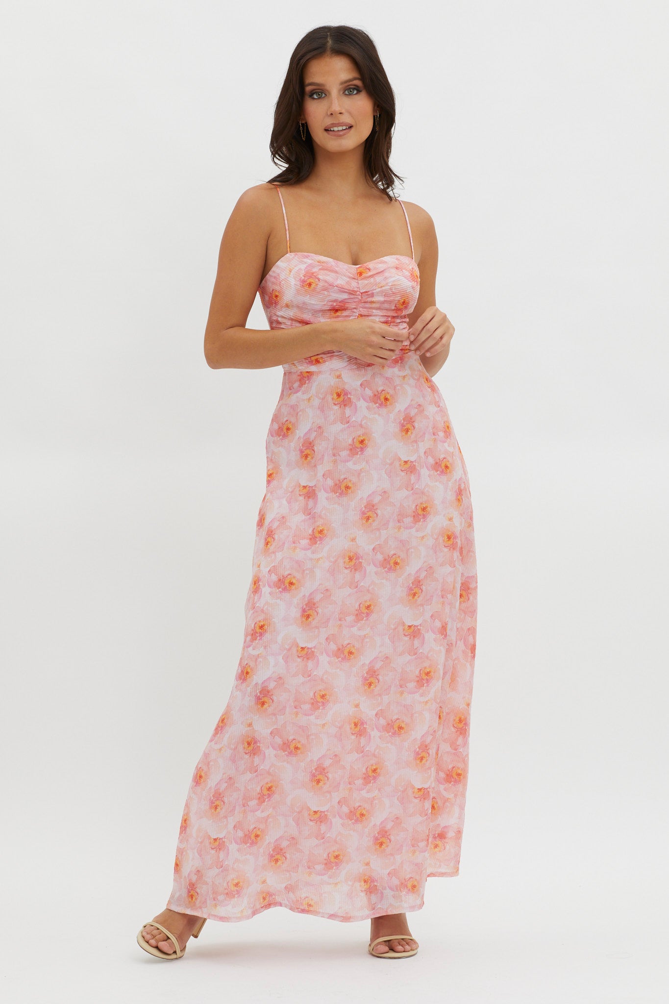 Our Song Ruched Bodice Maxi Dress Orange by Selfie Leslie