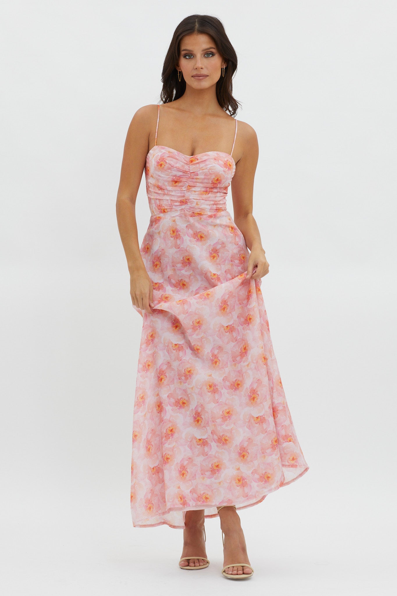 Our Song Ruched Bodice Maxi Dress Orange by Selfie Leslie