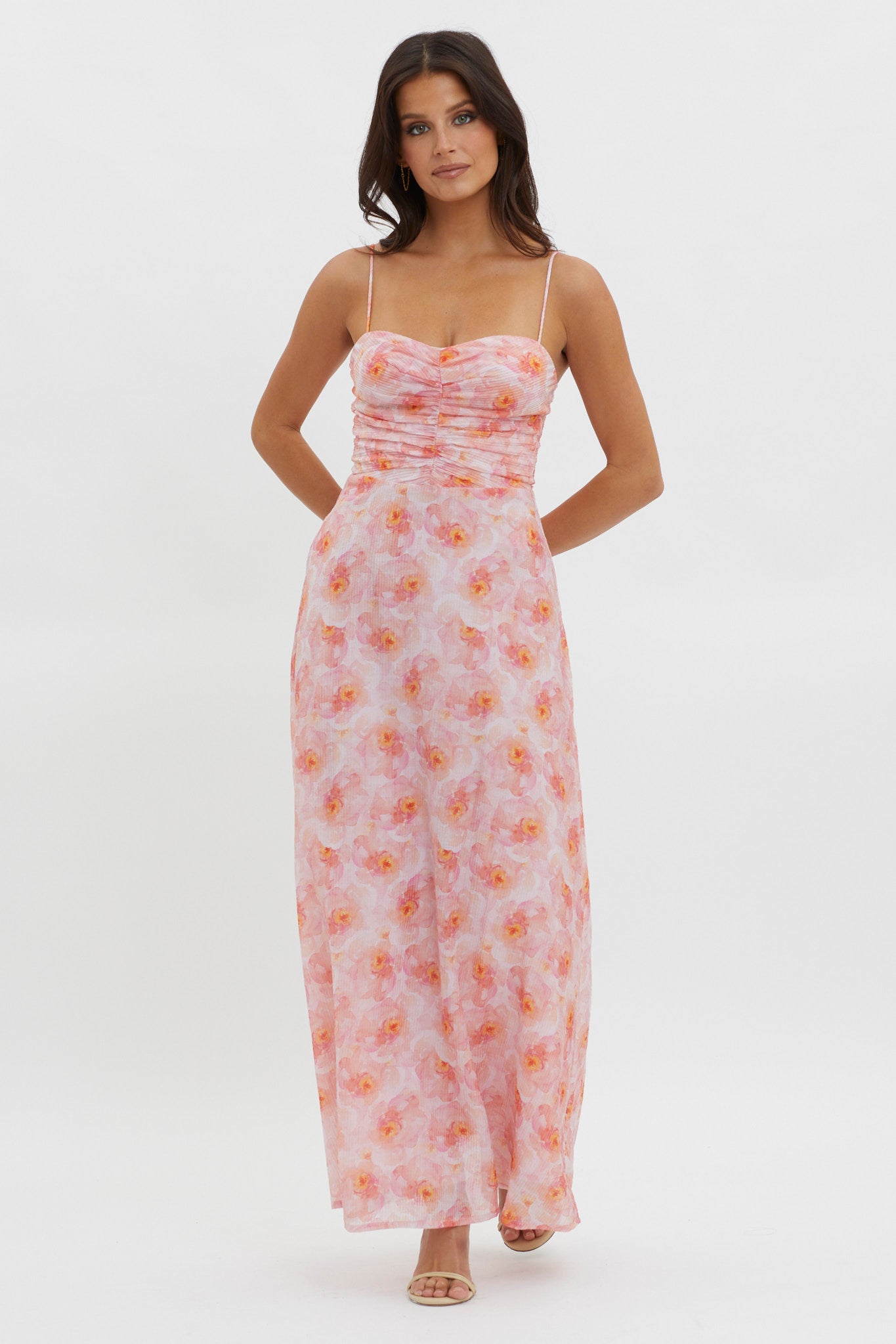Our Song Ruched Bodice Maxi Dress Orange by Selfie Leslie