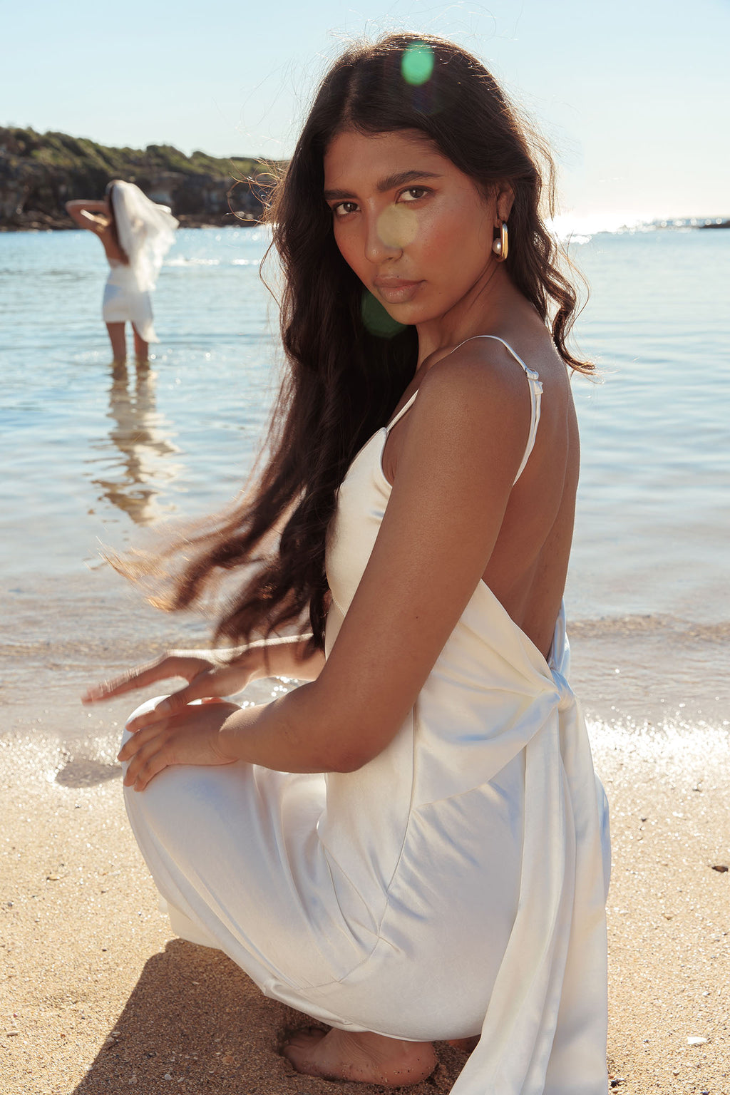 Ciao, Bella Tied Back Satin Maxi Dress Off White | Selfie Leslie Ciao, Bella Tied Back Satin Maxi Dress Off White | Selfie Leslie