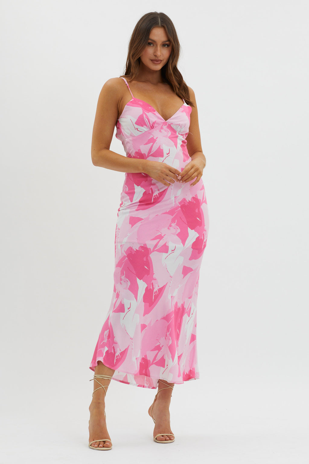 Ciao, Bella Tie Back Print Dress Pink by Selfie Leslie