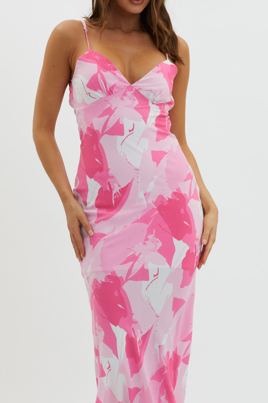 Ciao, Bella Tie Back Print Dress Pink by Selfie Leslie