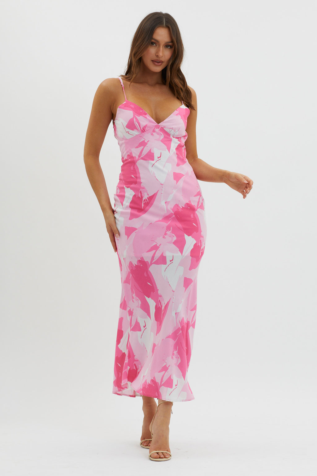 Ciao, Bella Tie Back Print Dress Pink by Selfie Leslie
