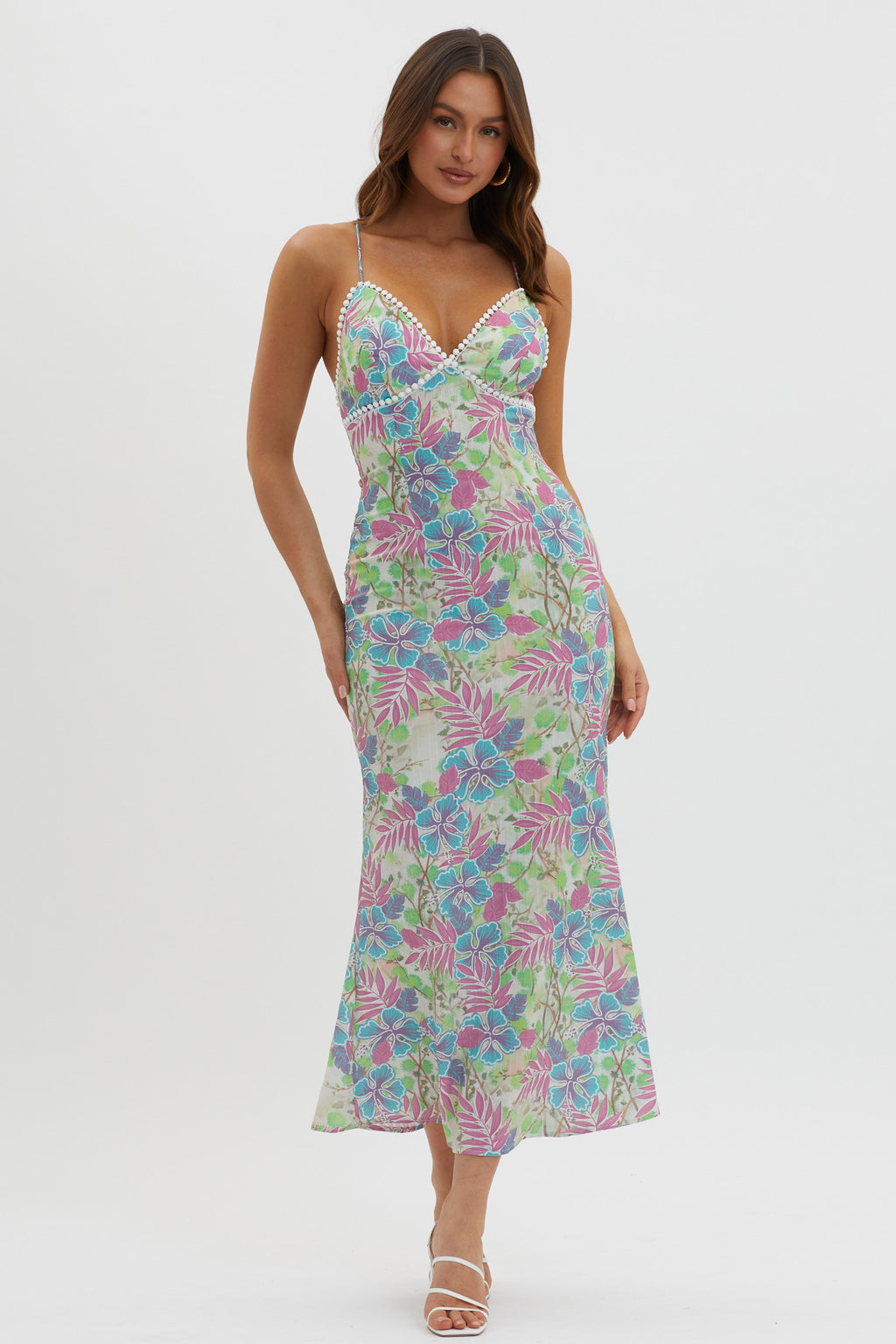 New Acquaintance Low Back Dress Floral Pink by Selfie Leslie