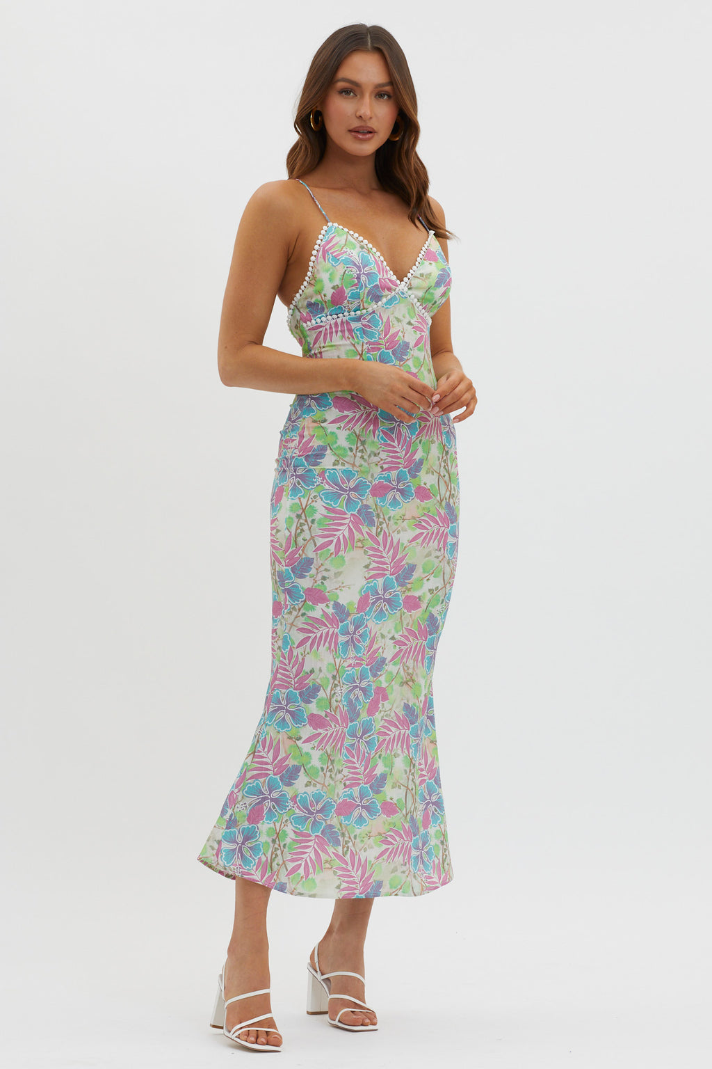 New Acquaintance Low Back Dress Floral Pink by Selfie Leslie