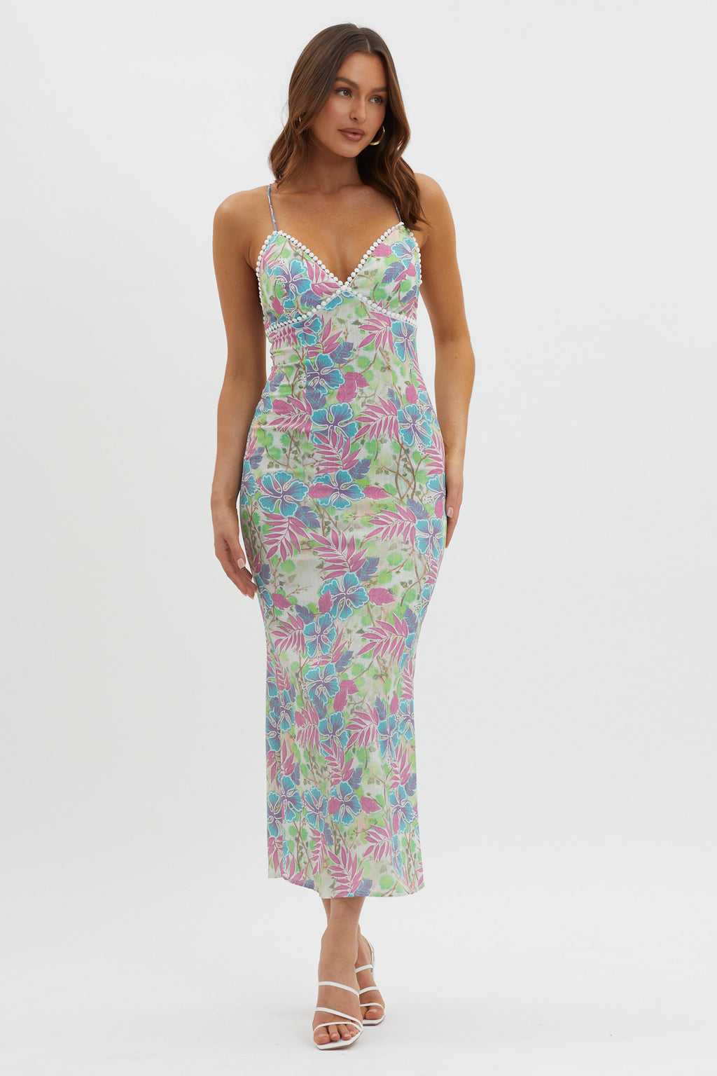 New Acquaintance Low Back Dress Floral Pink by Selfie Leslie