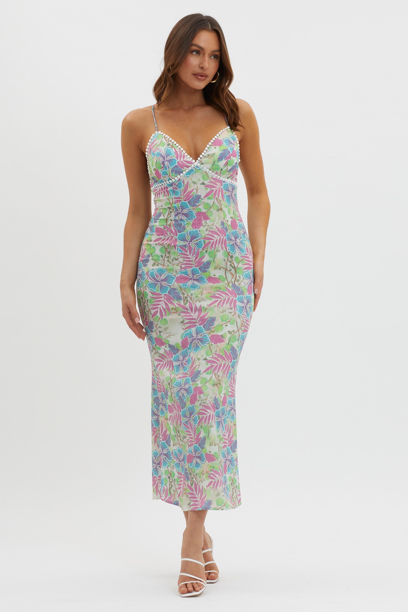 New Acquaintance Low Back Dress Floral Pink by Selfie Leslie