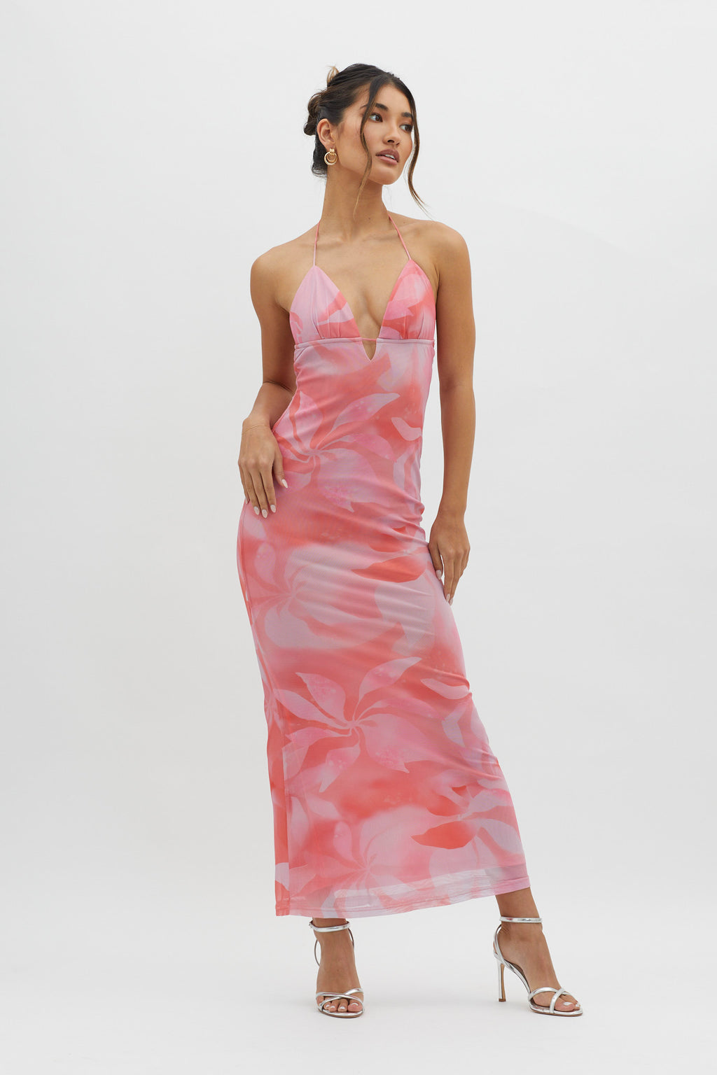 Santa Rosa Ruched Back Maxi Dress Pink by Selfie Leslie