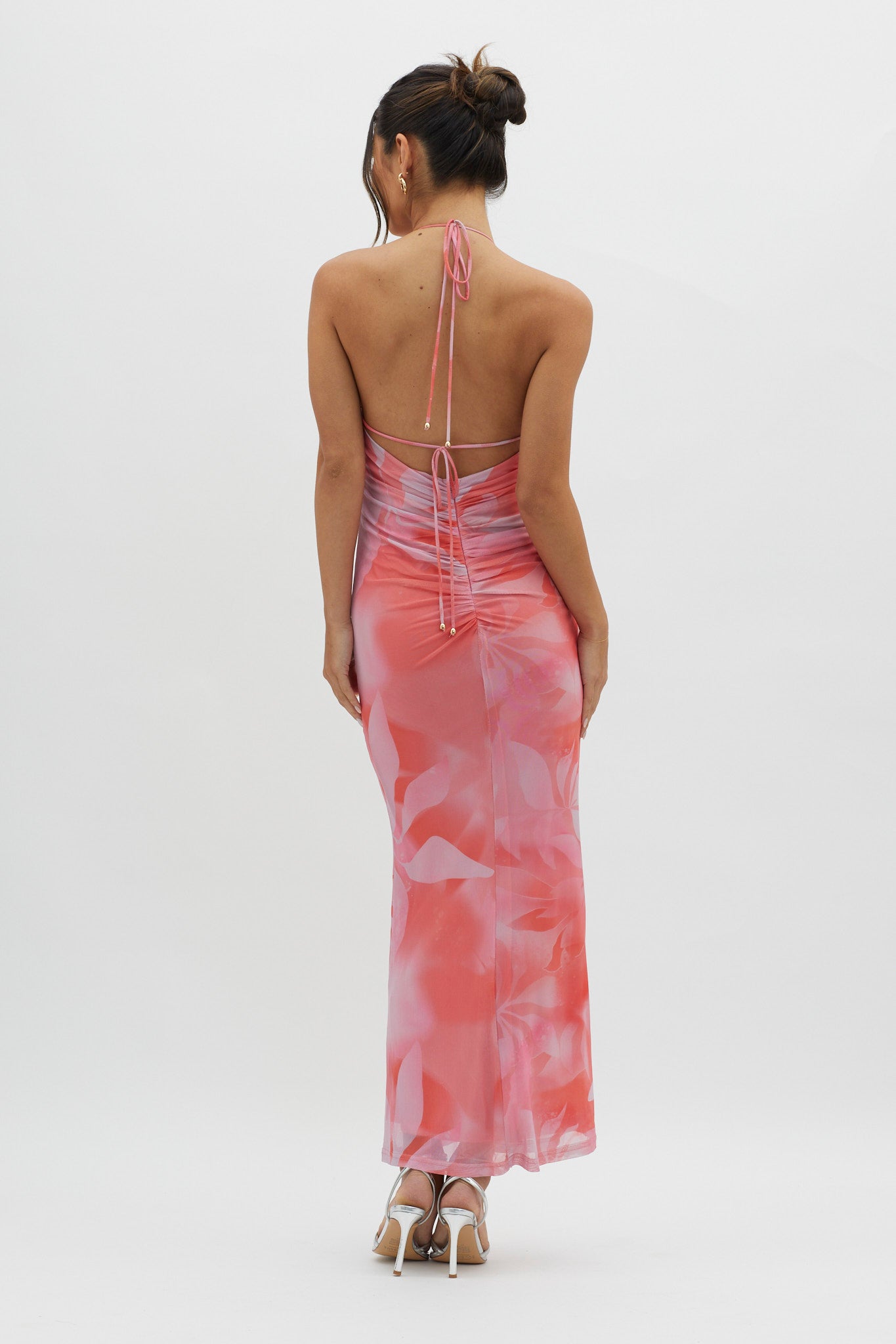 Santa Rosa Ruched Back Maxi Dress Pink by Selfie Leslie