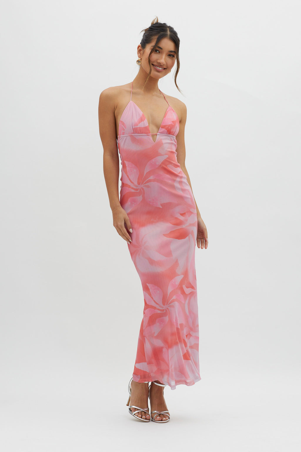 Santa Rosa Ruched Back Maxi Dress Pink by Selfie Leslie