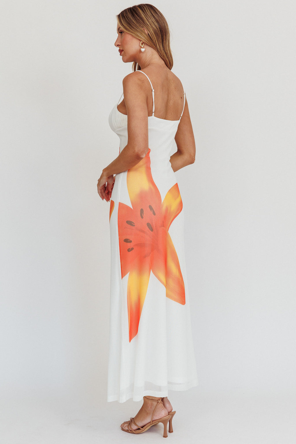 Kailua Floral Print Maxi Dress White by Selfie Leslie