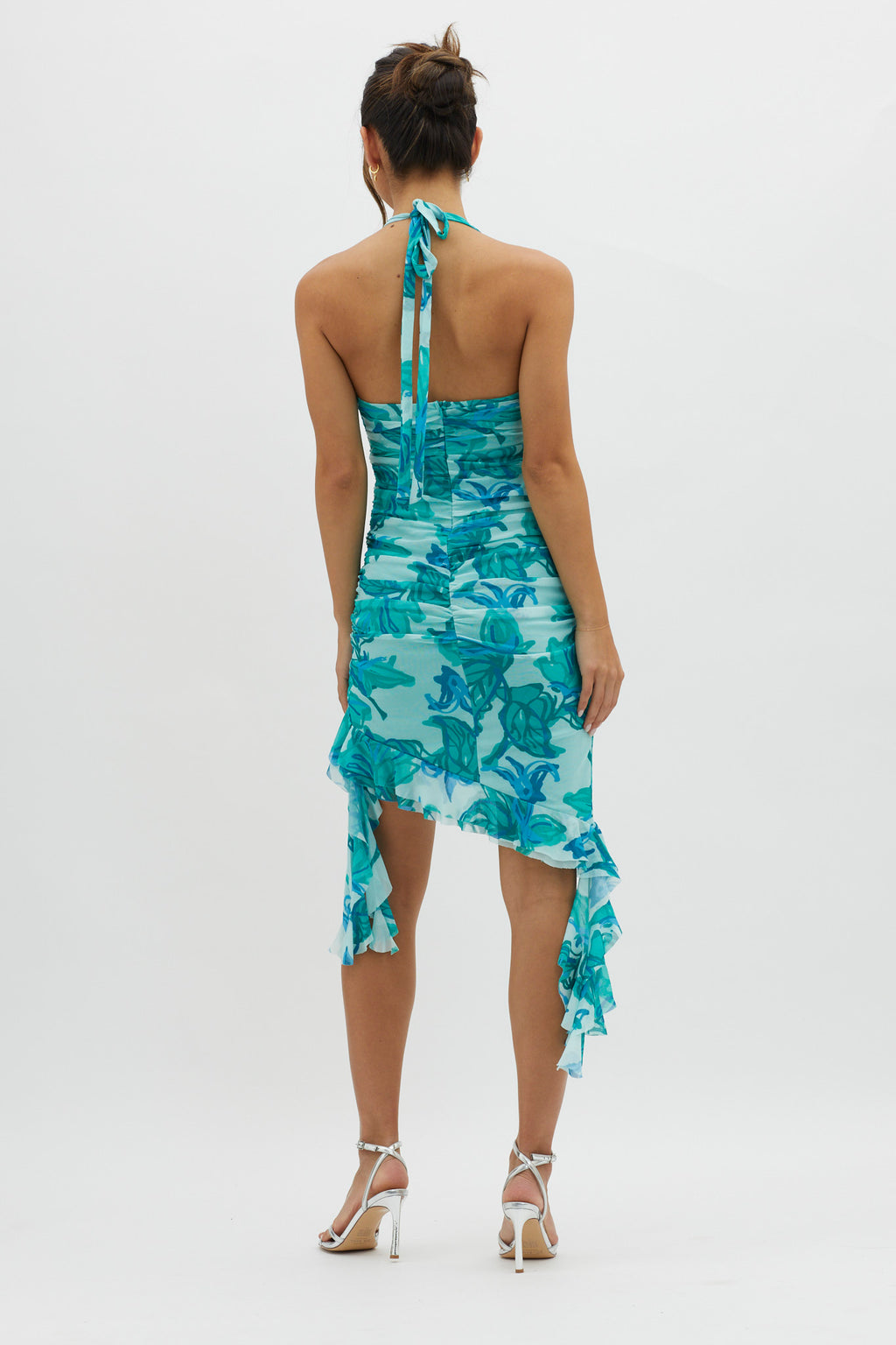 Get It Started Halterneck Ruffle Mini Dress Green by Selfie Leslie