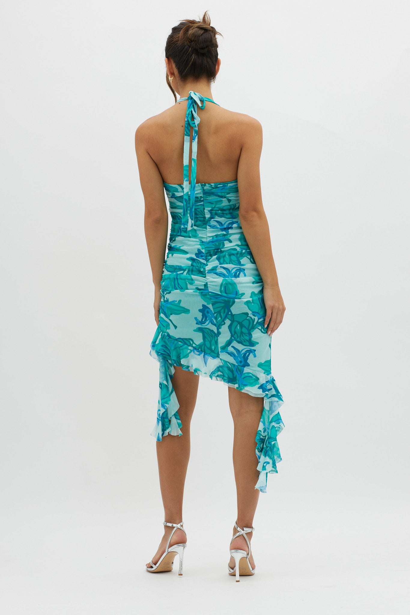 Get It Started Halterneck Ruffle Mini Dress Green by Selfie Leslie